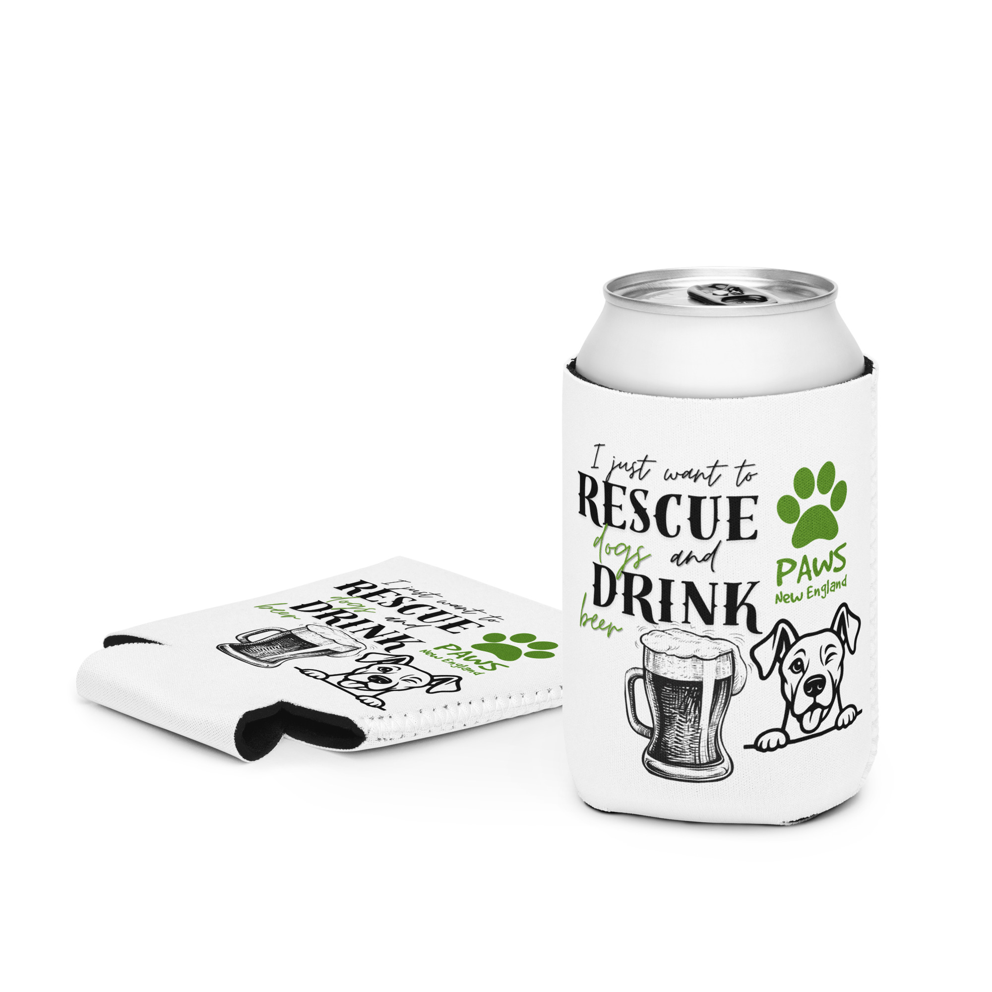 Special Event - All I Want Is to Rescue Dogs & Drink Beer – Can Cooler - Image 3