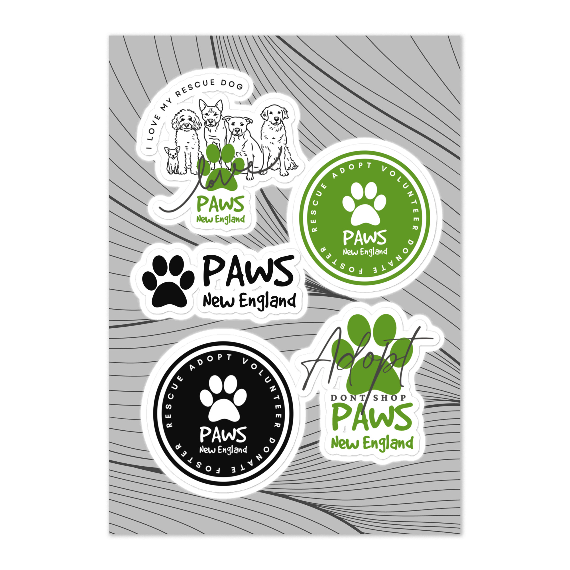 PAWS New England Rescue Sticker Sheet