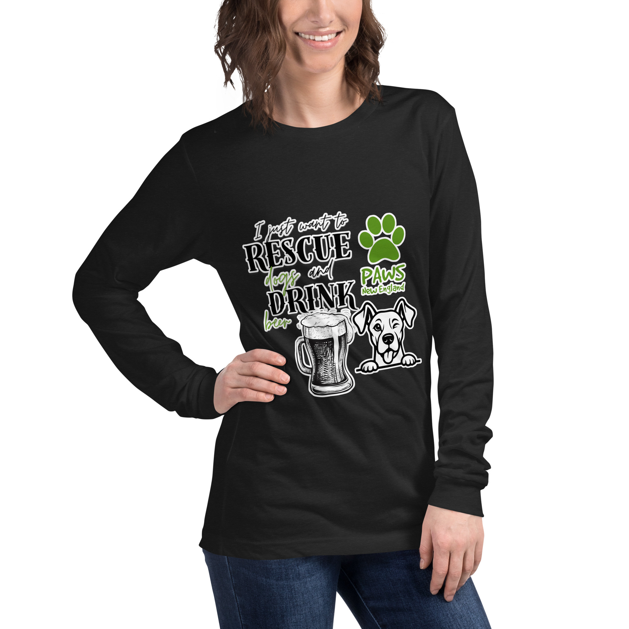 Special Event - All I Want Is to Rescue Dogs & Drink Beer - Long Sleeve Tee - Image 13