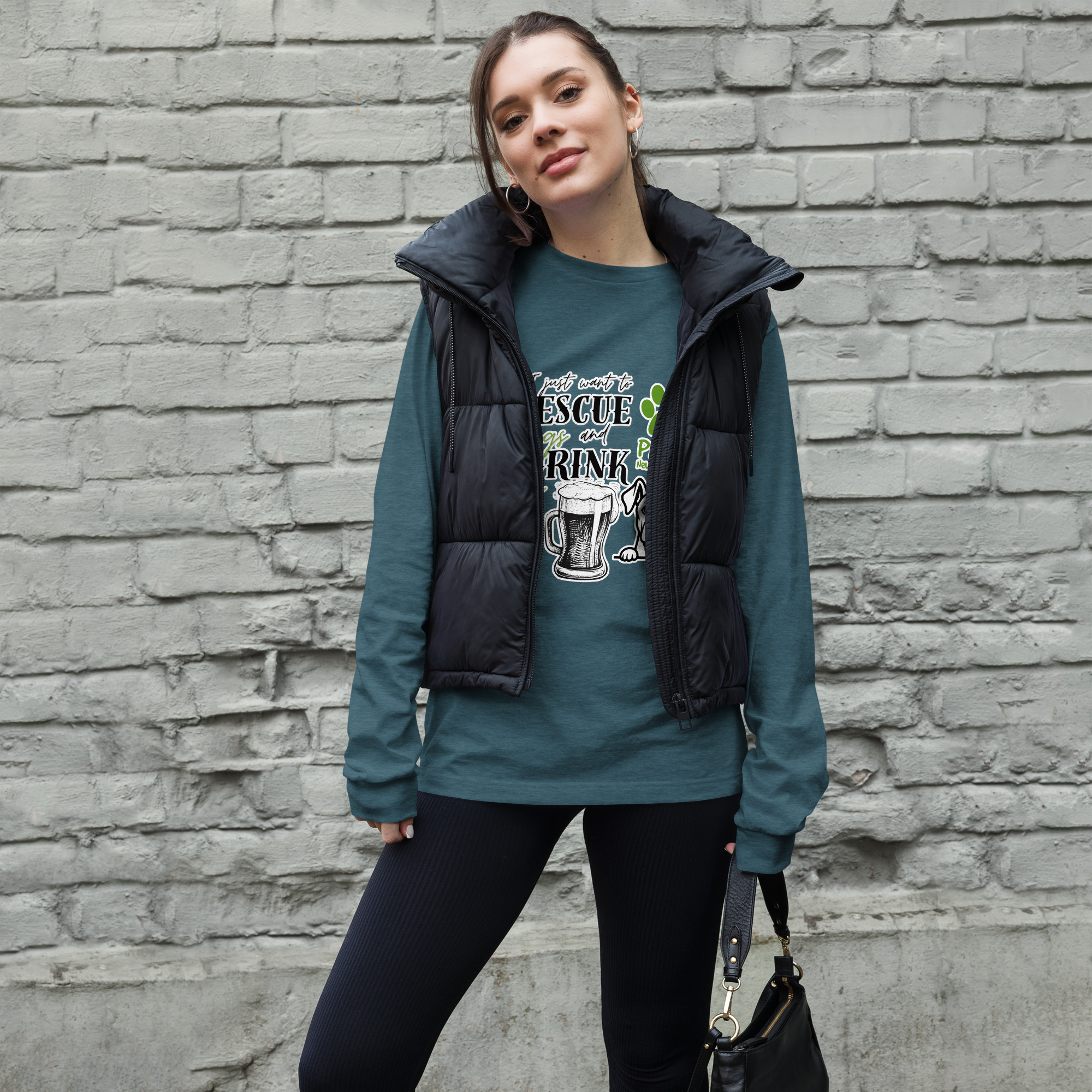 Special Event - All I Want Is to Rescue Dogs & Drink Beer - Long Sleeve Tee - Image 11