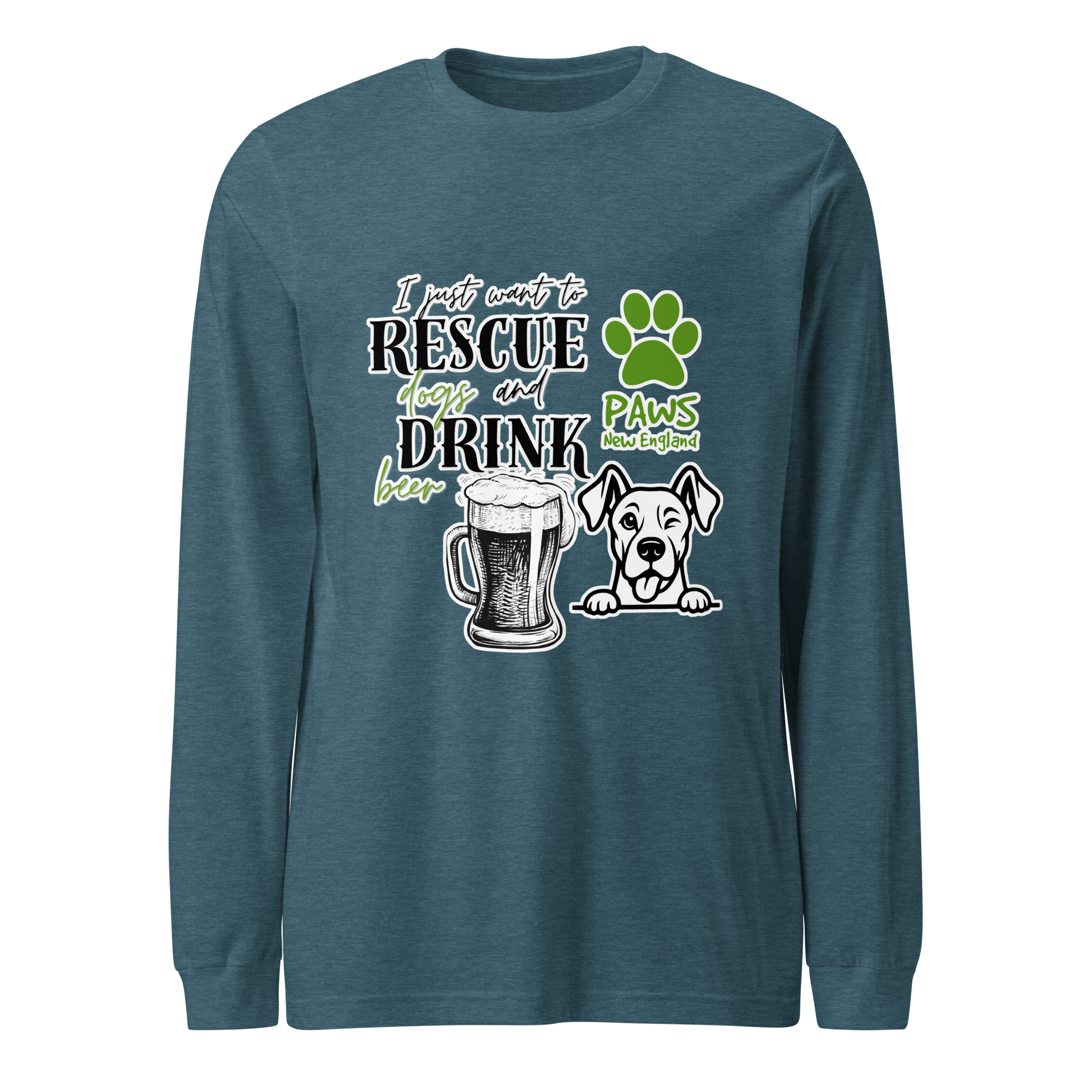 Special Event - All I Want Is to Rescue Dogs & Drink Beer - Long Sleeve Tee - Image 4