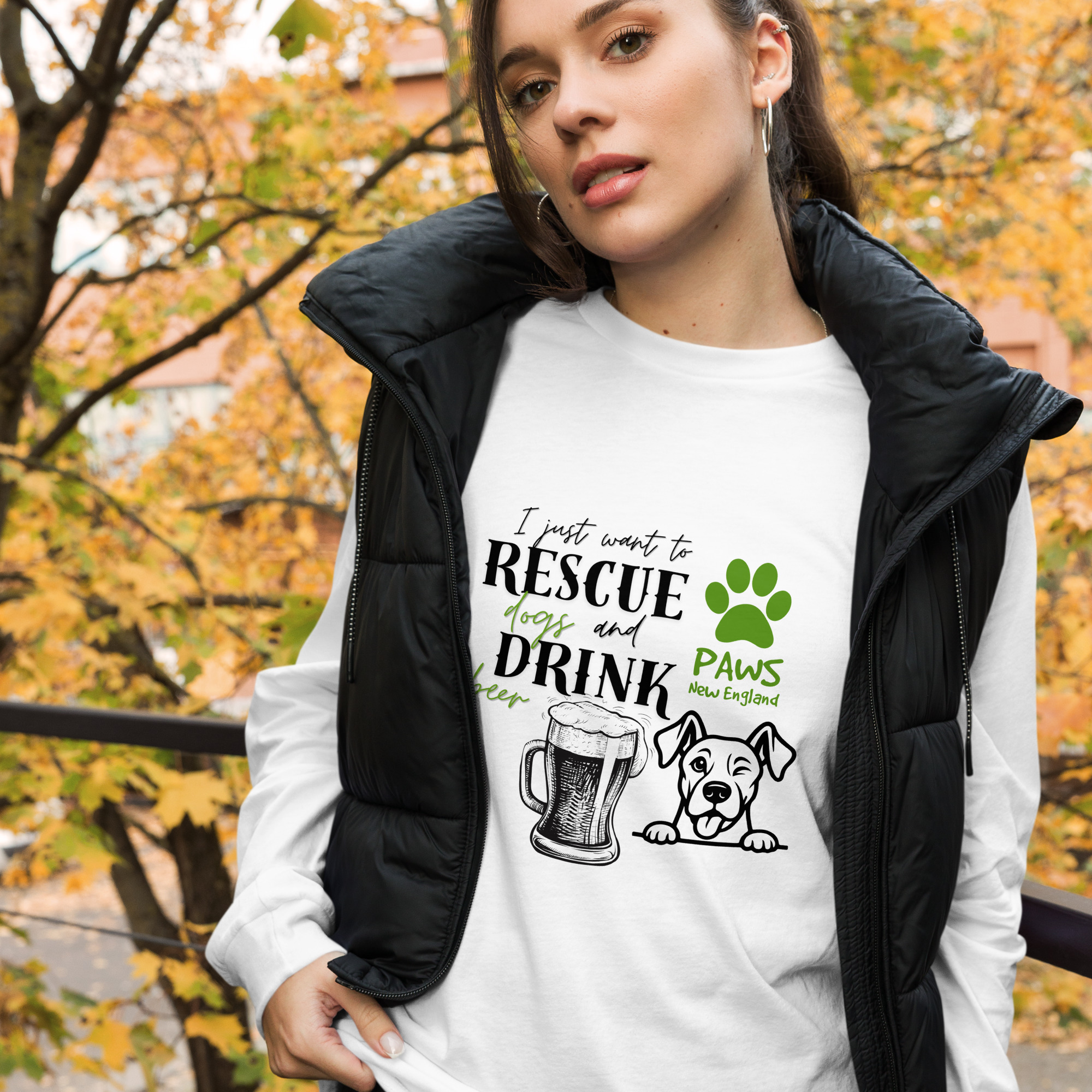 Special Event - All I Want Is to Rescue Dogs & Drink Beer - Long Sleeve Tee - Image 12