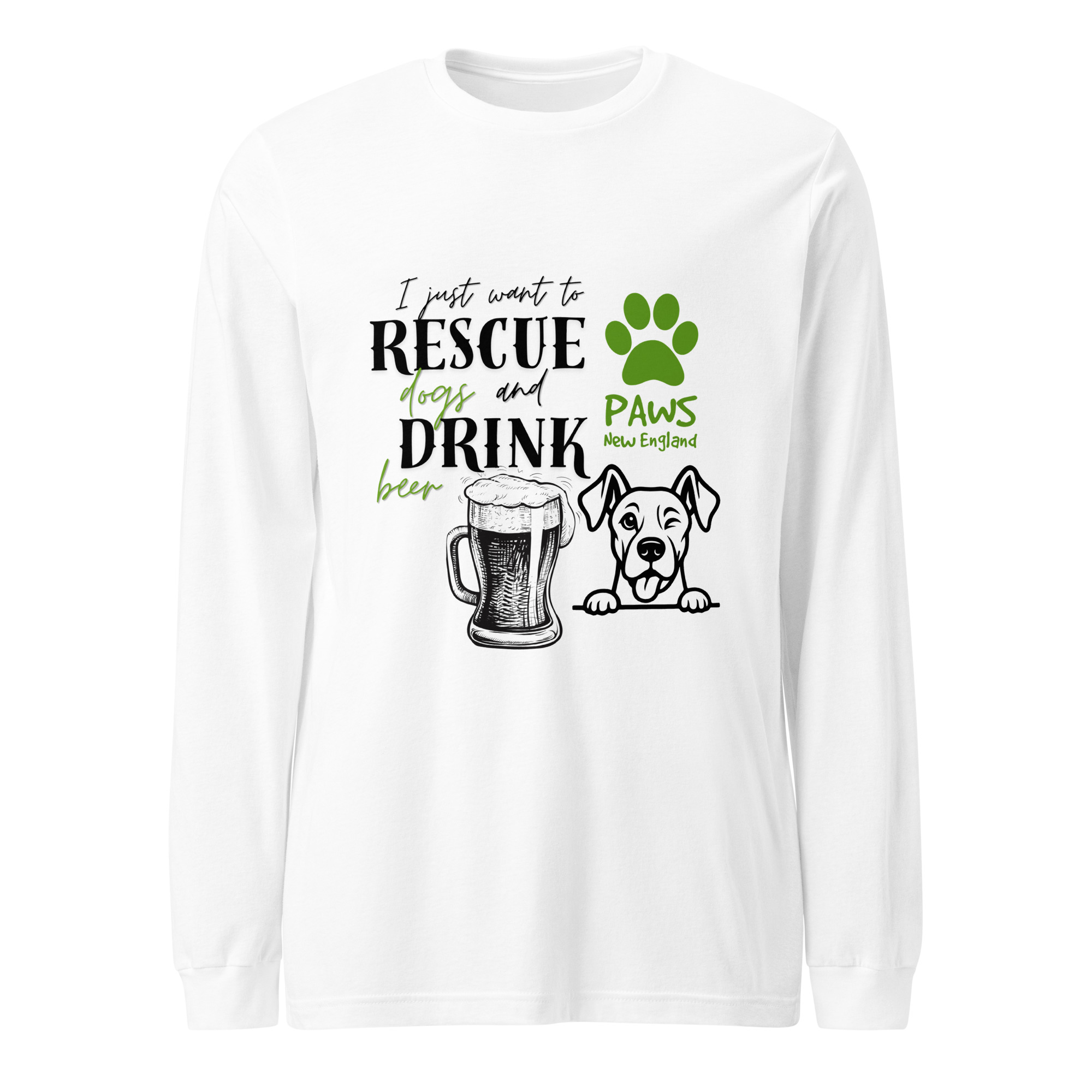 Special Event - All I Want Is to Rescue Dogs & Drink Beer - Long Sleeve Tee - Image 7