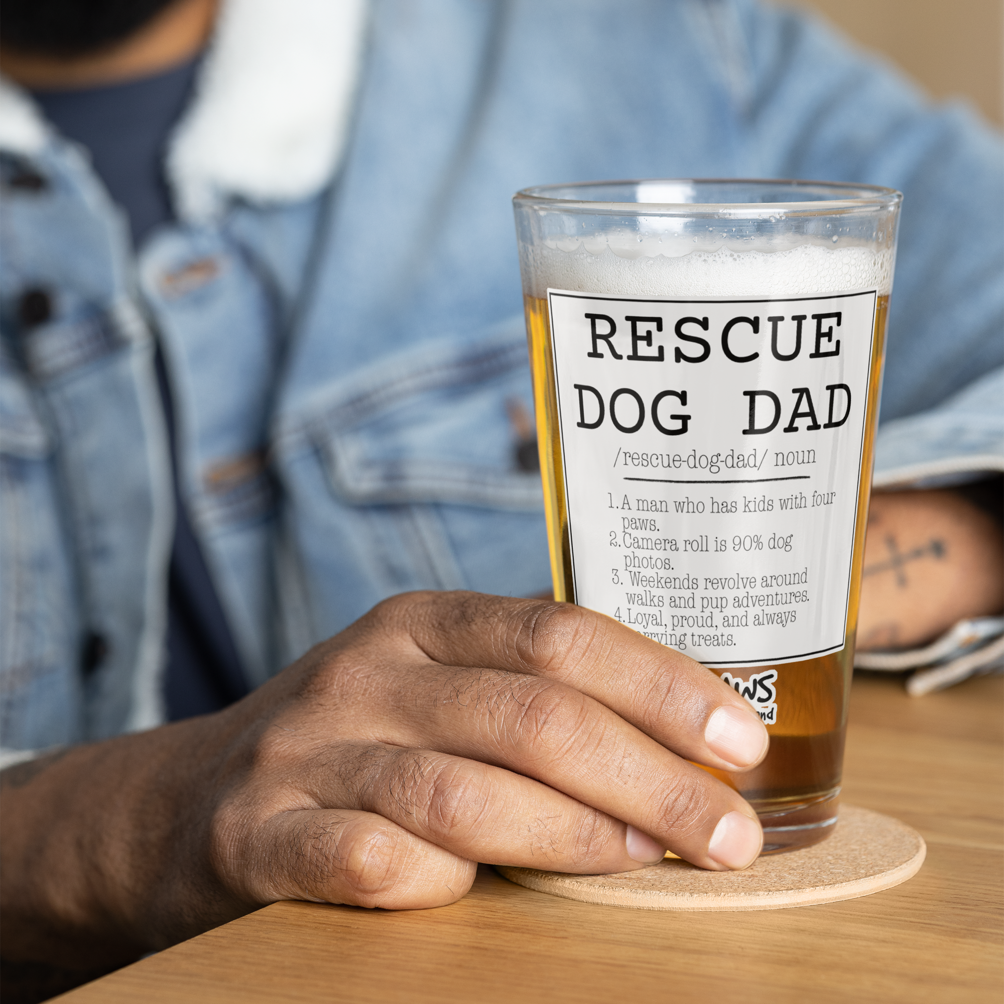 Limited Edition - Rescue Dog Dad “Noun” – 16 oz Shaker Pint Glass - Image 5