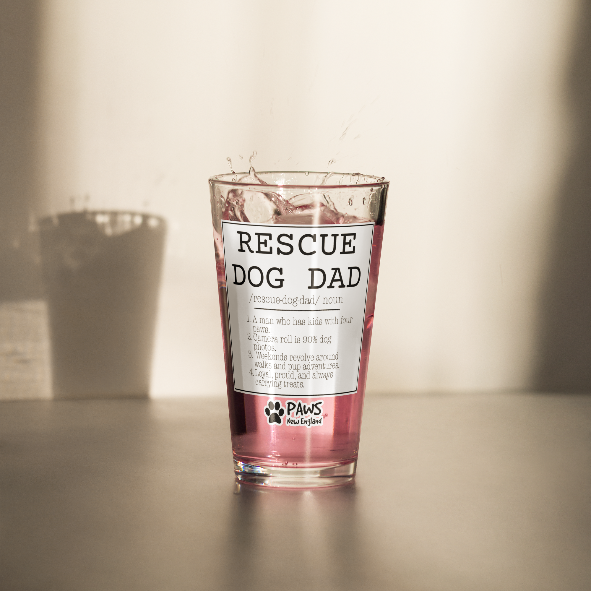 Limited Edition - Rescue Dog Dad “Noun” – 16 oz Shaker Pint Glass - Image 4