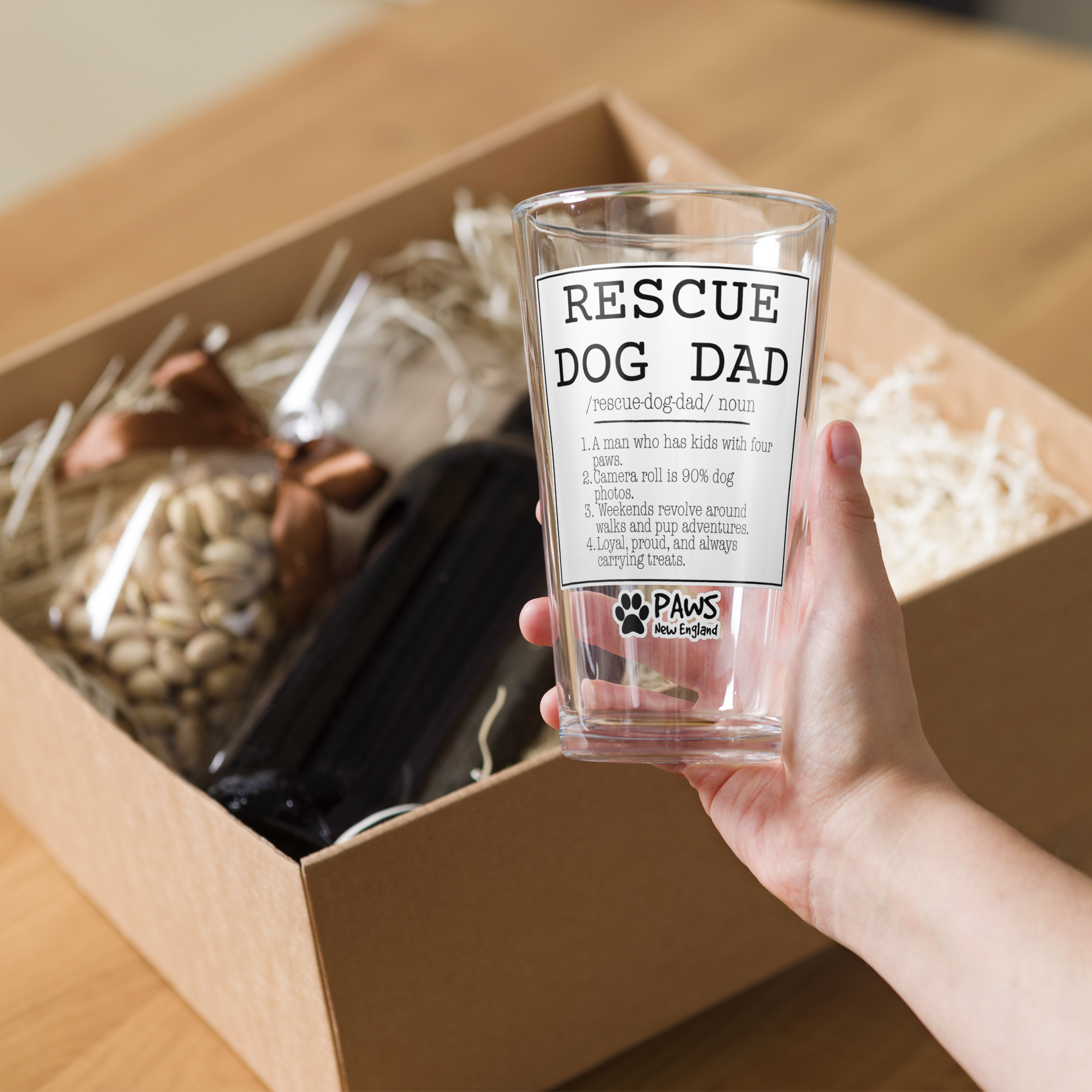 Limited Edition - Rescue Dog Dad “Noun” – 16 oz Shaker Pint Glass - Image 6