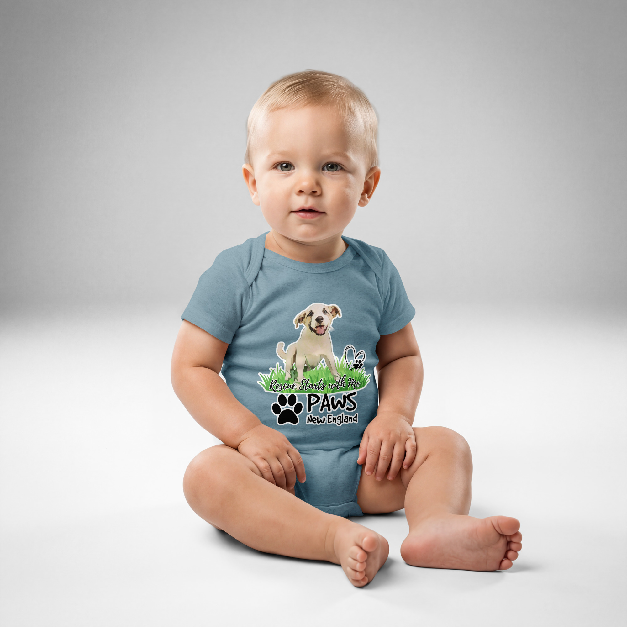 PAWS "Rescue Starts With Me" Baby Jersey Bodysuit